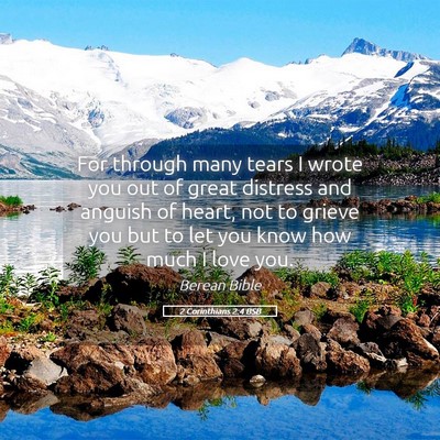 Picture 05 - 2 Corinthians 2:4 BSB - For through many tears I wrote you out of great - Bible Verse Picture