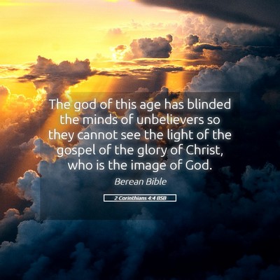 Picture 05 - 2 Corinthians 4:4 BSB - The god of this age has blinded the minds of - Bible Verse Picture