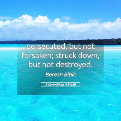 Picture 05 - 2 Corinthians 4:9 BSB - persecuted, but not forsaken; struck down, but - Bible Verse Picture