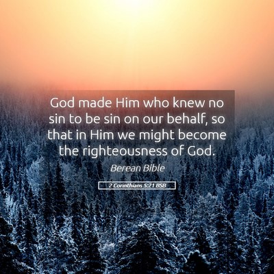 Picture 05 - 2 Corinthians 5:21 BSB - God made Him who knew no sin to be sin on our - Bible Verse Picture