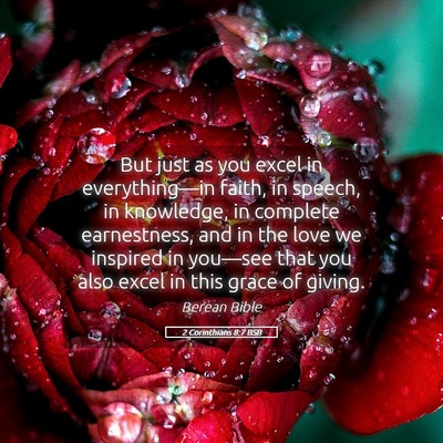 Picture 05 - 2 Corinthians 8:7 BSB - But just as you excel in everything—in faith, - Bible Verse Picture