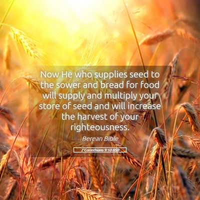 Picture 05 - 2 Corinthians 9:10 BSB - Now He who supplies seed to the sower and bread - Bible Verse Picture