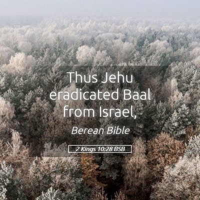 Picture 05 - 2 Kings 10:28 BSB - Thus Jehu eradicated Baal from - Bible Verse Picture