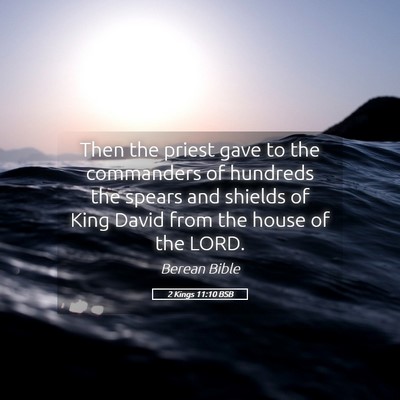 Picture 05 - 2 Kings 11:10 BSB - Then the priest gave to the commanders of - Bible Verse Picture