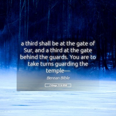 Picture 05 - 2 Kings 11:6 BSB - a third shall be at the gate of Sur, and a third - Bible Verse Picture