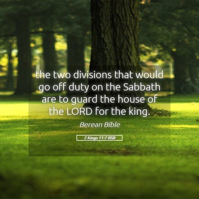 Picture 05 - 2 Kings 11:7 BSB - the two divisions that would go off duty on the - Bible Verse Picture