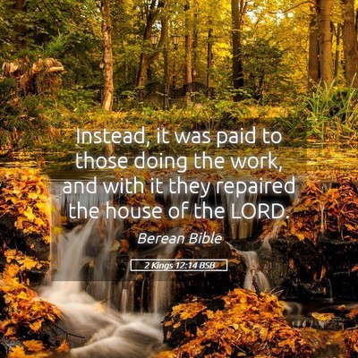 Picture 05 - 2 Kings 12:14 BSB - Instead, it was paid to those doing the work, and - Bible Verse Picture