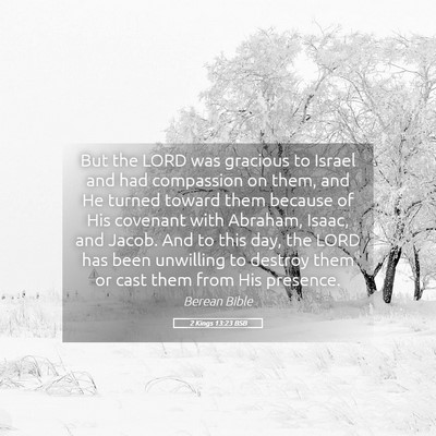 Picture 05 - 2 Kings 13:23 BSB - But the LORD was gracious to Israel and had - Bible Verse Picture