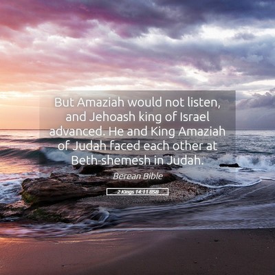 Picture 05 - 2 Kings 14:11 BSB - But Amaziah would not listen, and Jehoash king of - Bible Verse Picture