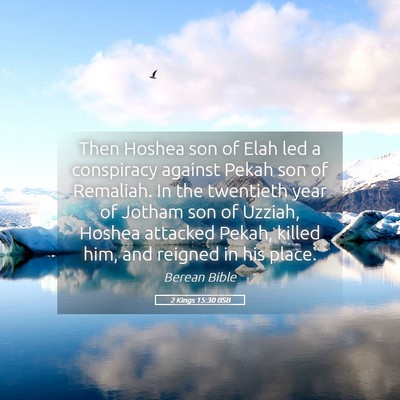 Picture 05 - 2 Kings 15:30 BSB - Then Hoshea son of Elah led a conspiracy against - Bible Verse Picture