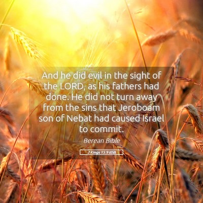 Picture 05 - 2 Kings 15:9 BSB - And he did evil in the sight of the LORD, as his - Bible Verse Picture