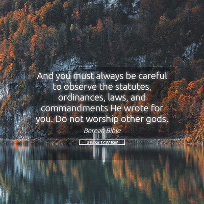 Picture 05 - 2 Kings 17:37 BSB - And you must always be careful to observe the - Bible Verse Picture