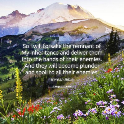Picture 05 - 2 Kings 21:14 BSB - So I will forsake the remnant of My inheritance - Bible Verse Picture