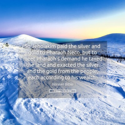 Picture 05 - 2 Kings 23:35 BSB - So Jehoiakim paid the silver and gold to Pharaoh - Bible Verse Picture