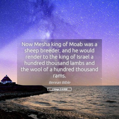 Picture 05 - 2 Kings 3:4 BSB - Now Mesha king of Moab was a sheep breeder, and - Bible Verse Picture