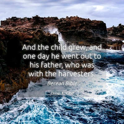 Picture 05 - 2 Kings 4:18 BSB - And the child grew, and one day he went out to - Bible Verse Picture