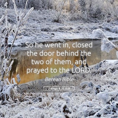 Picture 05 - 2 Kings 4:33 BSB - So he went in, closed the door behind the two of - Bible Verse Picture