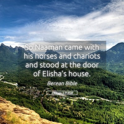 Picture 05 - 2 Kings 5:9 BSB - So Naaman came with his horses and chariots and - Bible Verse Picture