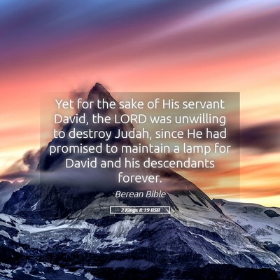 Picture 05 - 2 Kings 8:19 BSB - Yet for the sake of His servant David, the LORD - Bible Verse Picture