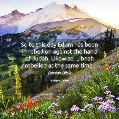 Picture 05 - 2 Kings 8:22 BSB - So to this day Edom has been in rebellion against - Bible Verse Picture