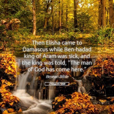 Picture 05 - 2 Kings 8:7 BSB - Then Elisha came to Damascus while Ben-hadad king - Bible Verse Picture