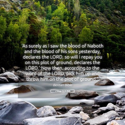 Picture 05 - 2 Kings 9:26 BSB - ‘As surely as I saw the blood of Naboth and the - Bible Verse Picture