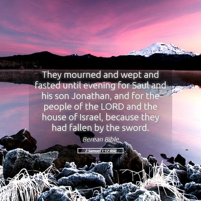 Picture 05 - 2 Samuel 1:12 BSB - They mourned and wept and fasted until evening - Bible Verse Picture