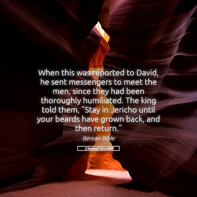 Picture 05 - 2 Samuel 10:5 BSB - When this was reported to David, he sent - Bible Verse Picture