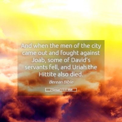 Picture 05 - 2 Samuel 11:17 BSB - And when the men of the city came out and fought - Bible Verse Picture