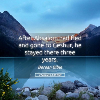 Picture 05 - 2 Samuel 13:38 BSB - After Absalom had fled and gone to Geshur, he - Bible Verse Picture