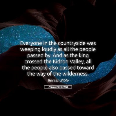 Picture 05 - 2 Samuel 15:23 BSB - Everyone in the countryside was weeping loudly as - Bible Verse Picture