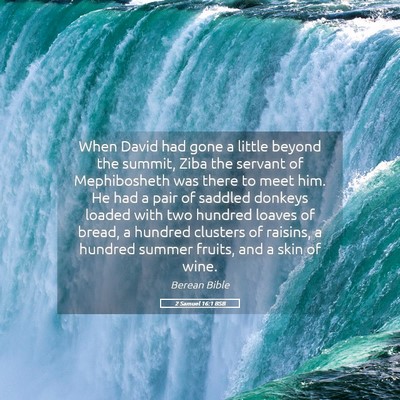 Picture 05 - 2 Samuel 16:1 BSB - When David had gone a little beyond the summit, - Bible Verse Picture