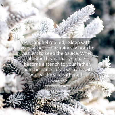 Picture 05 - 2 Samuel 16:21 BSB - Ahithophel replied, “Sleep with your father’s - Bible Verse Picture