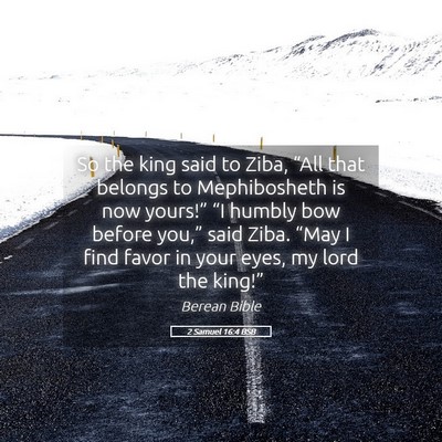 Picture 05 - 2 Samuel 16:4 BSB - So the king said to Ziba, “All that belongs to - Bible Verse Picture