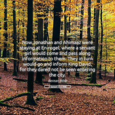 Picture 05 - 2 Samuel 17:17 BSB - Now Jonathan and Ahimaaz were staying at - Bible Verse Picture
