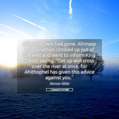 Picture 05 - 2 Samuel 17:21 BSB - After the men had gone, Ahimaaz and Jonathan - Bible Verse Picture