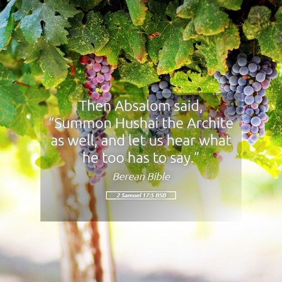 Picture 05 - 2 Samuel 17:5 BSB - Then Absalom said, “Summon Hushai the Archite - Bible Verse Picture