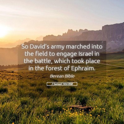 Picture 05 - 2 Samuel 18:6 BSB - So David’s army marched into the field to - Bible Verse Picture