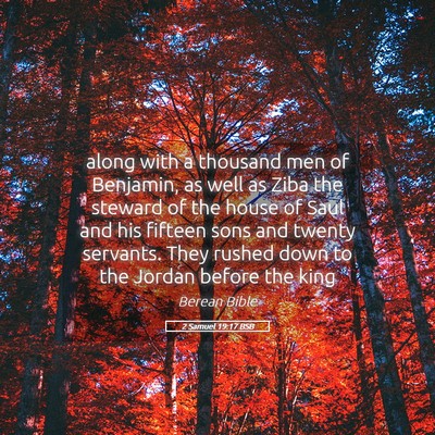 Picture 05 - 2 Samuel 19:17 BSB - along with a thousand men of Benjamin, as well as - Bible Verse Picture