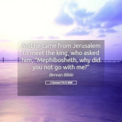 Picture 05 - 2 Samuel 19:25 BSB - And he came from Jerusalem to meet the king, who - Bible Verse Picture