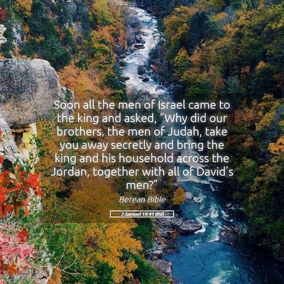 Picture 05 - 2 Samuel 19:41 BSB - Soon all the men of Israel came to the king and - Bible Verse Picture