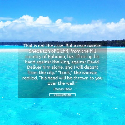 Picture 05 - 2 Samuel 20:21 BSB - That is not the case. But a man named Sheba son - Bible Verse Picture