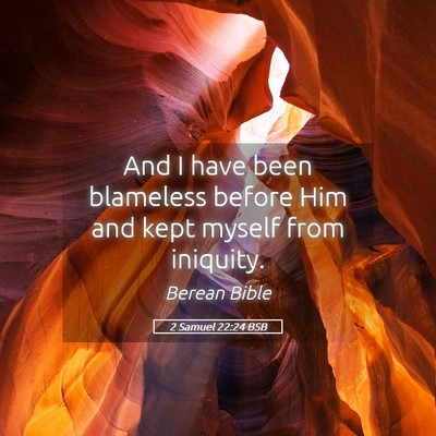 Picture 05 - 2 Samuel 22:24 BSB - And I have been blameless before Him and kept - Bible Verse Picture