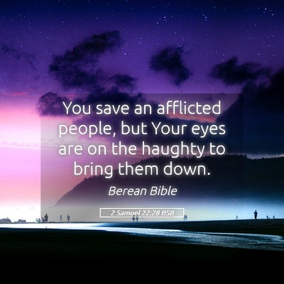 Picture 05 - 2 Samuel 22:28 BSB - You save an afflicted people, but Your eyes are - Bible Verse Picture