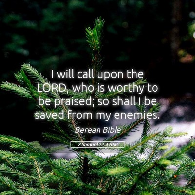 Picture 05 - 2 Samuel 22:4 BSB - I will call upon the LORD, who is worthy to be - Bible Verse Picture