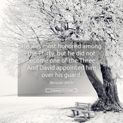Picture 05 - 2 Samuel 23:23 BSB - He was most honored among the Thirty, but he did - Bible Verse Picture