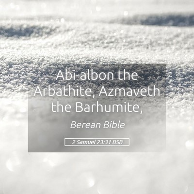 Picture 05 - 2 Samuel 23:31 BSB - Abi-albon the Arbathite, Azmaveth the - Bible Verse Picture