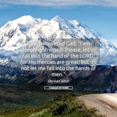 Picture 05 - 2 Samuel 24:14 BSB - David answered Gad, “I am deeply distressed. - Bible Verse Picture