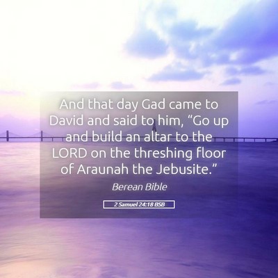 Picture 05 - 2 Samuel 24:18 BSB - And that day Gad came to David and said to him, - Bible Verse Picture