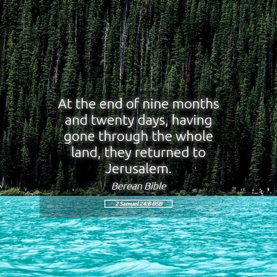 Picture 05 - 2 Samuel 24:8 BSB - At the end of nine months and twenty days, having - Bible Verse Picture
